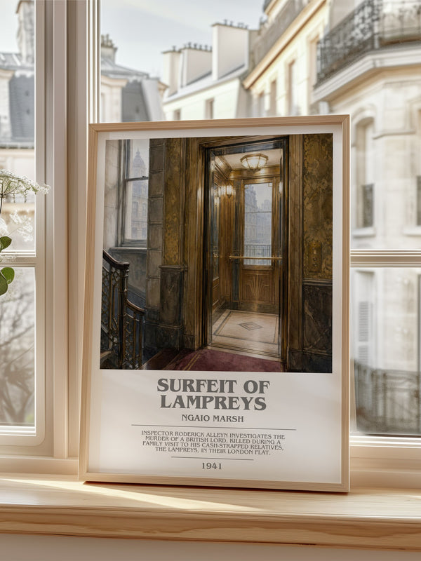 Surfeit of Lampreys bookish poster colour and style options – Ngaio Marsh book art