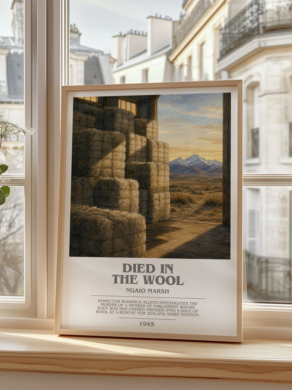 Died in the Wool bookish poster colour and style options – Ngaio Marsh book art