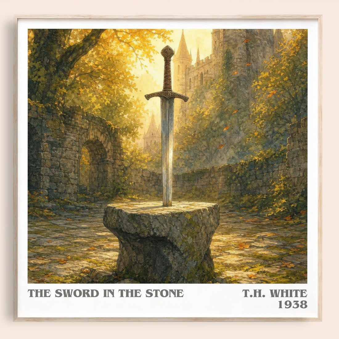 The Sword in the Stone literary book poster by T.H. White – framed literary art print
