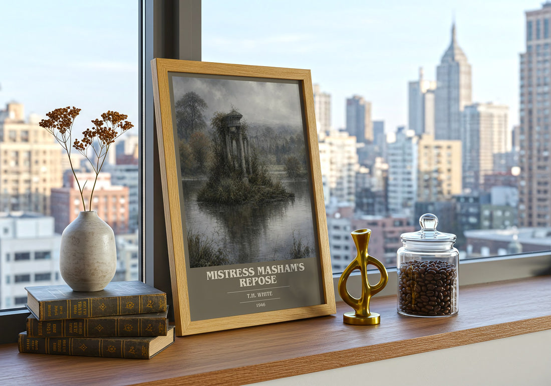 Mistress Masham's Repose book cover print framed by window – literary home decor