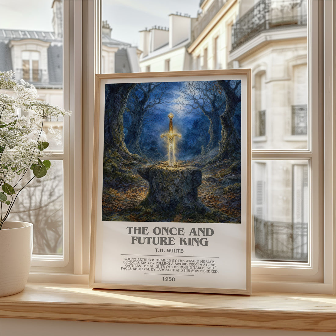 The Once and Future King bookish poster colour and style options – T.H. White book art