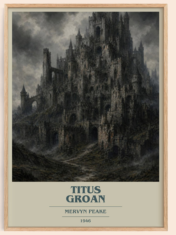 Titus Groan book cover book poster by Mervyn Peake – framed literary art print