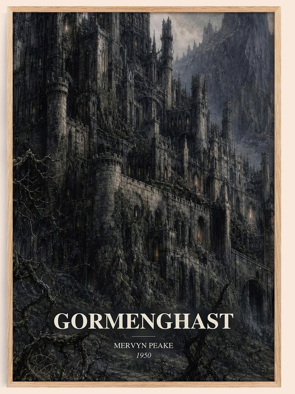 Gormenghast watercolour book poster by Mervyn Peake – framed literary art print