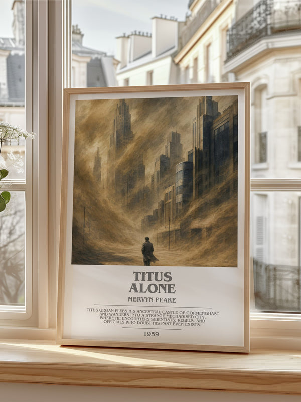 Titus Alone bookish poster colour and style options – Mervyn Peake book art