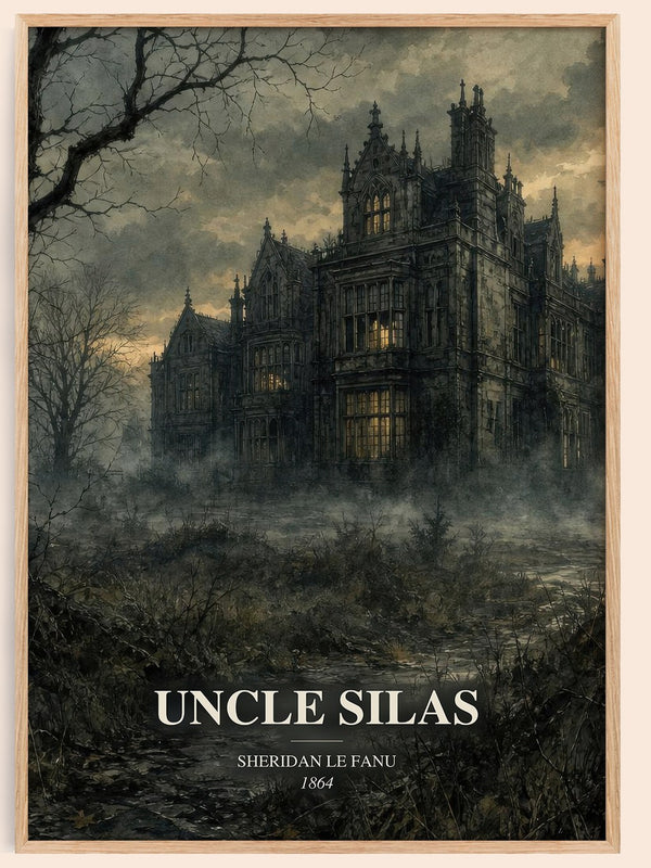 Uncle Silas watercolour book poster by Sheridan Le Fanu – framed literary art print