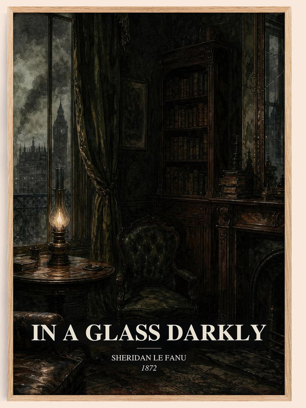 In a Glass Darkly watercolour book poster by Sheridan Le Fanu – framed literary art print