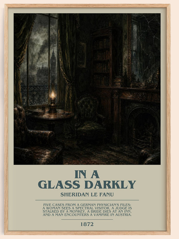 In a Glass Darkly bookish book poster by Sheridan Le Fanu – framed literary art print