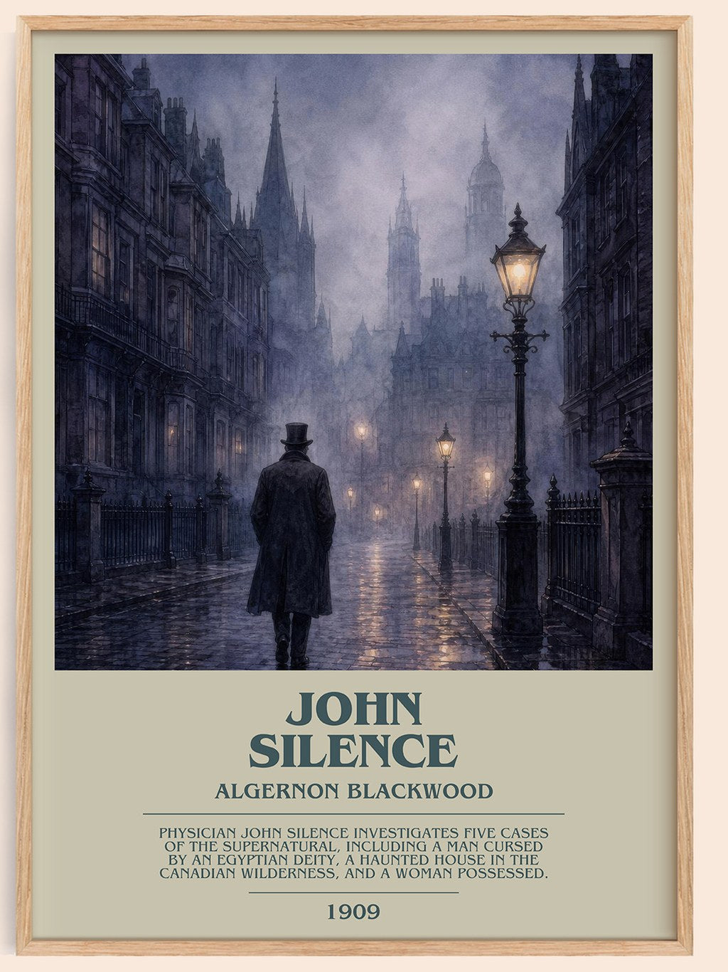John Silence bookish book poster by Algernon Blackwood – framed literary art print