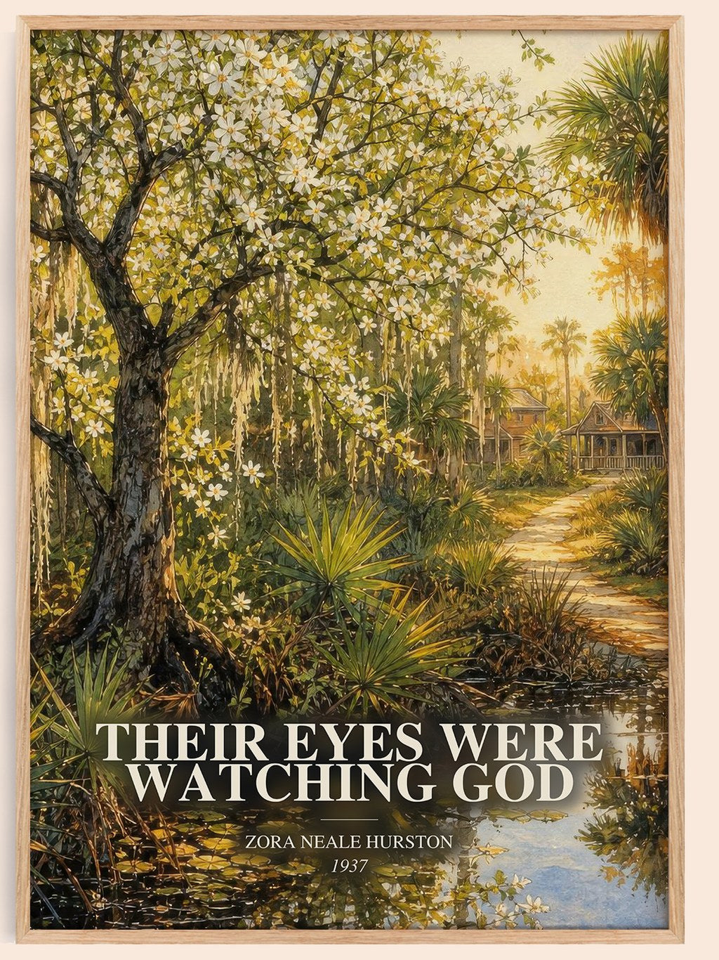 Their Eyes Were Watching God watercolour book poster by Zora Neale Hurston – framed literary art print