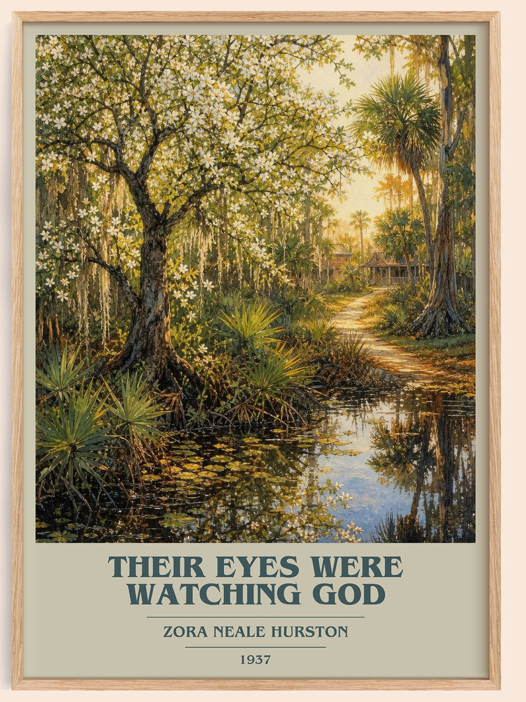 Their Eyes Were Watching God book cover book poster by Zora Neale Hurston – framed literary art print