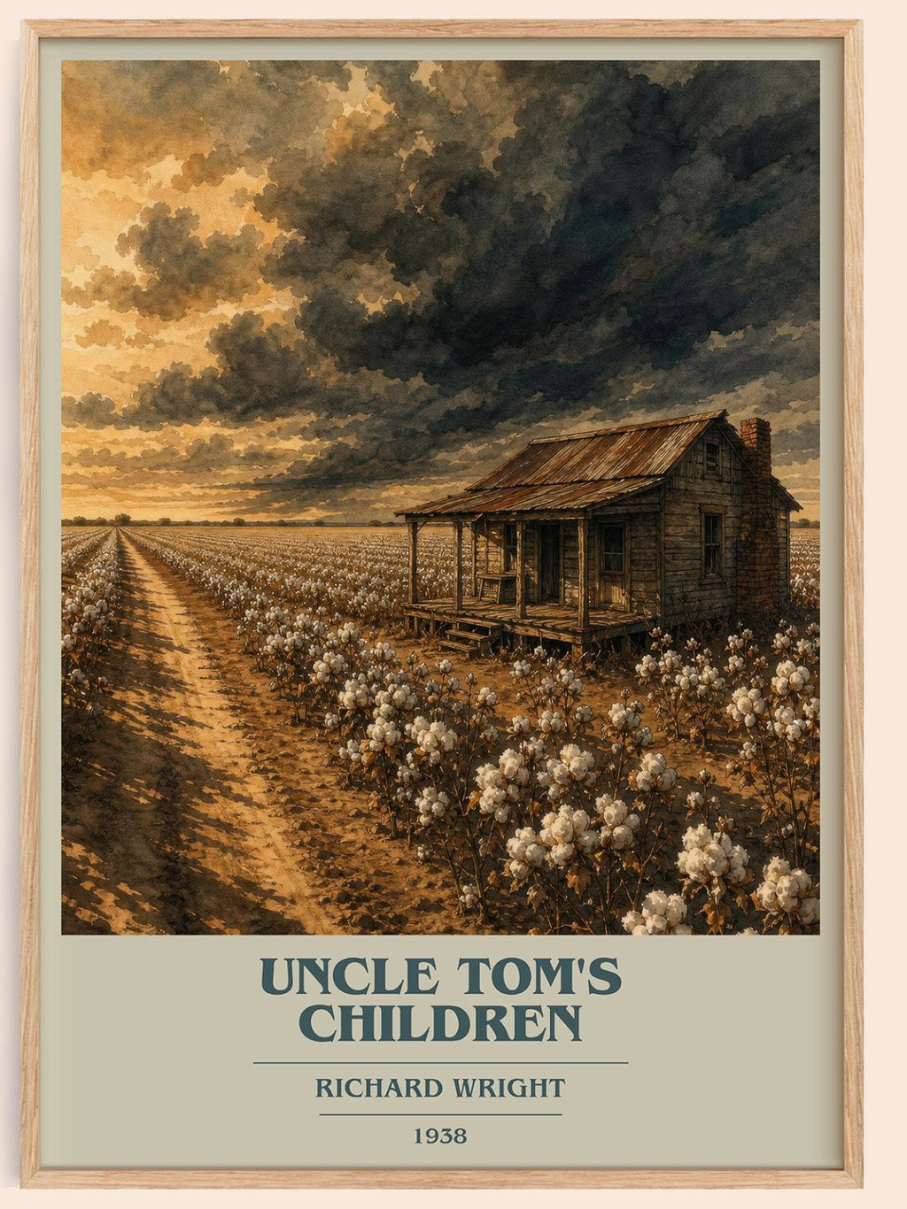 Uncle Tom's Children book cover book poster by Richard Wright – framed literary art print