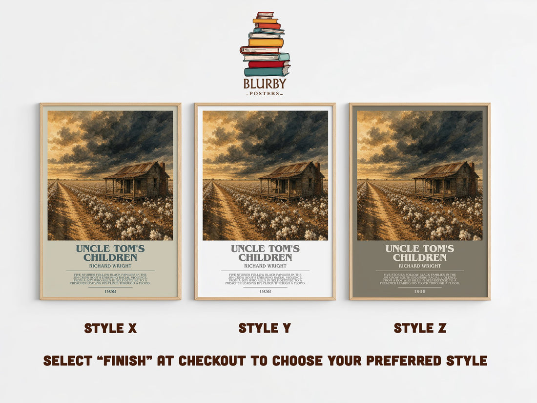 Uncle Tom's Children bookish print in frame leaning in hallway – literary fiction wall art (mockup)