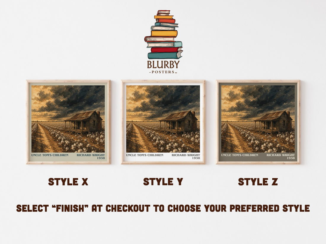 Uncle Tom's Children literary print in frame leaning in hallway – literary fiction wall art (mockup)