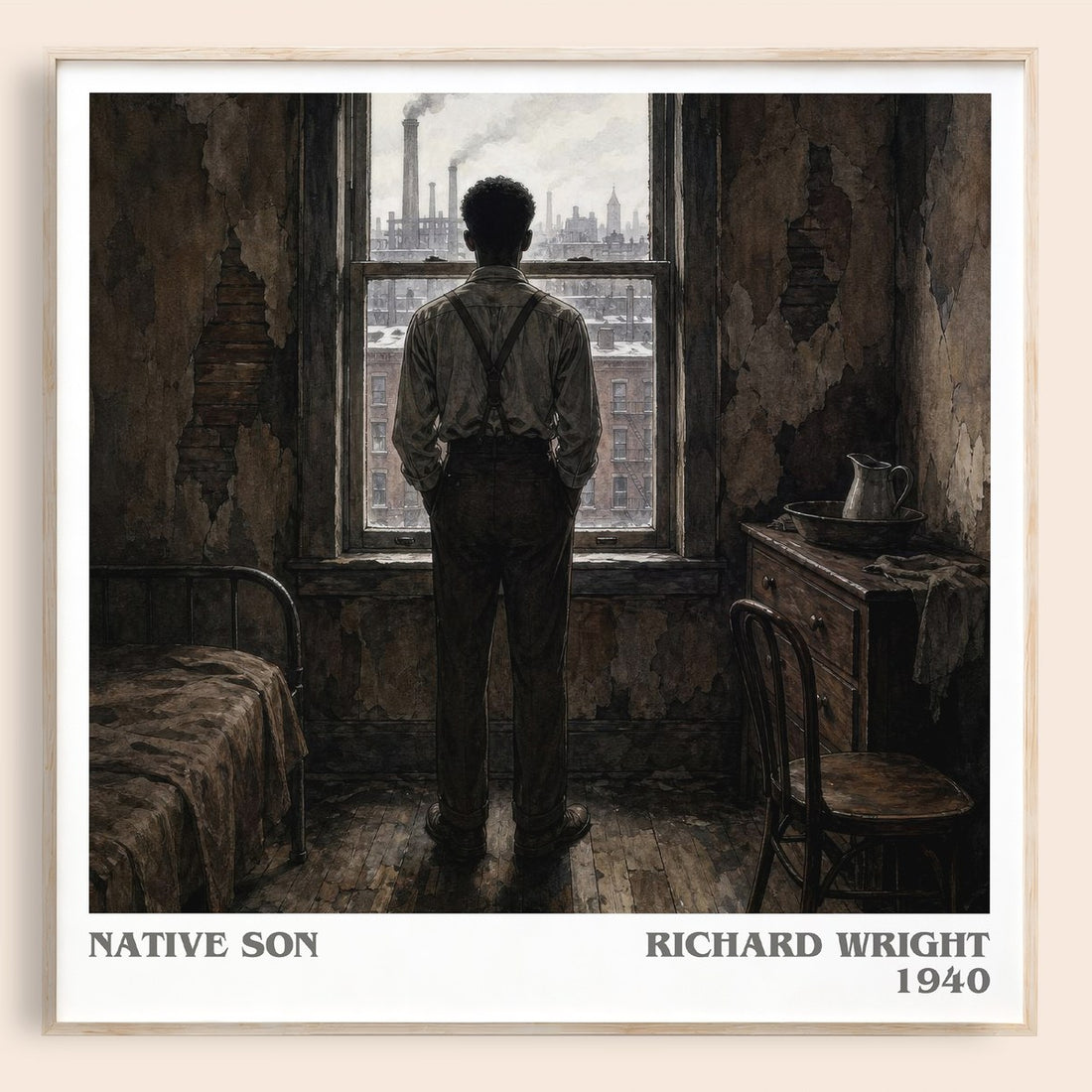 Native Son literary book poster by Richard Wright – framed literary art print