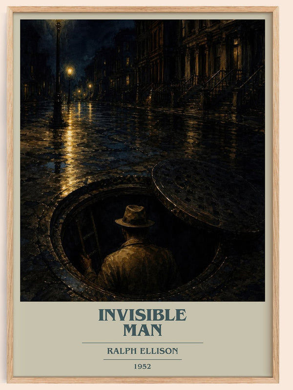 Invisible Man book cover book poster by Ralph Ellison – framed literary art print