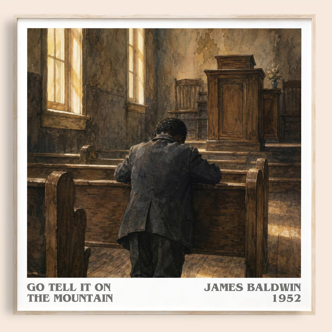 Go Tell It on the Mountain literary book poster by James Baldwin – framed literary art print