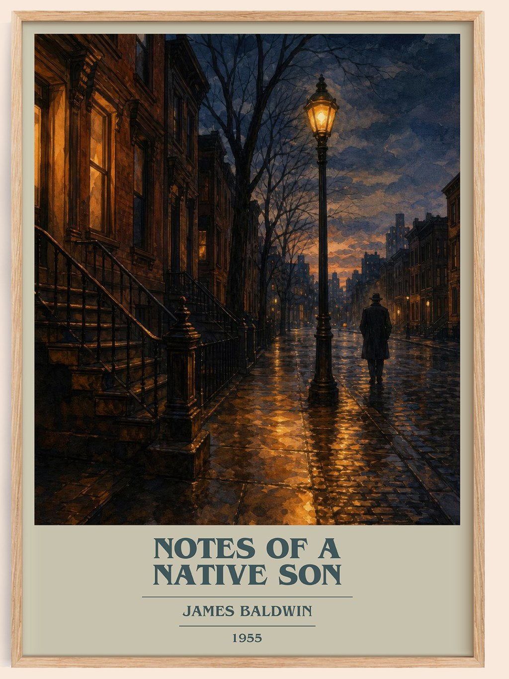 Notes of a Native Son book cover book poster by James Baldwin – framed literary art print