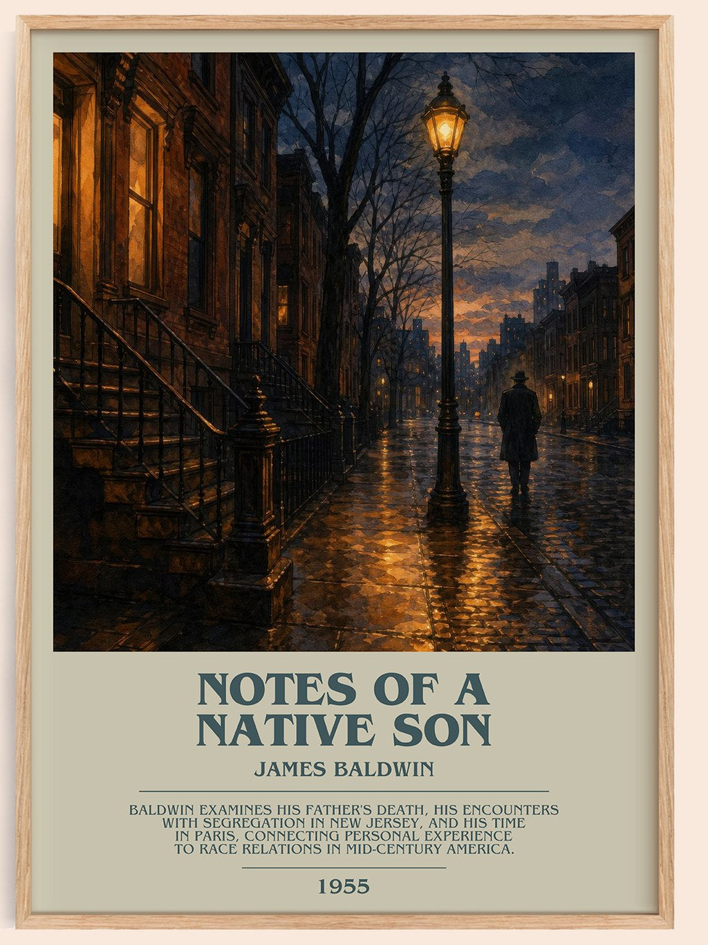 Notes of a Native Son bookish book poster by James Baldwin – framed literary art print