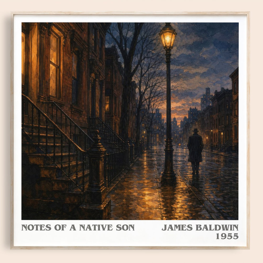 Notes of a Native Son literary book poster by James Baldwin – framed literary art print