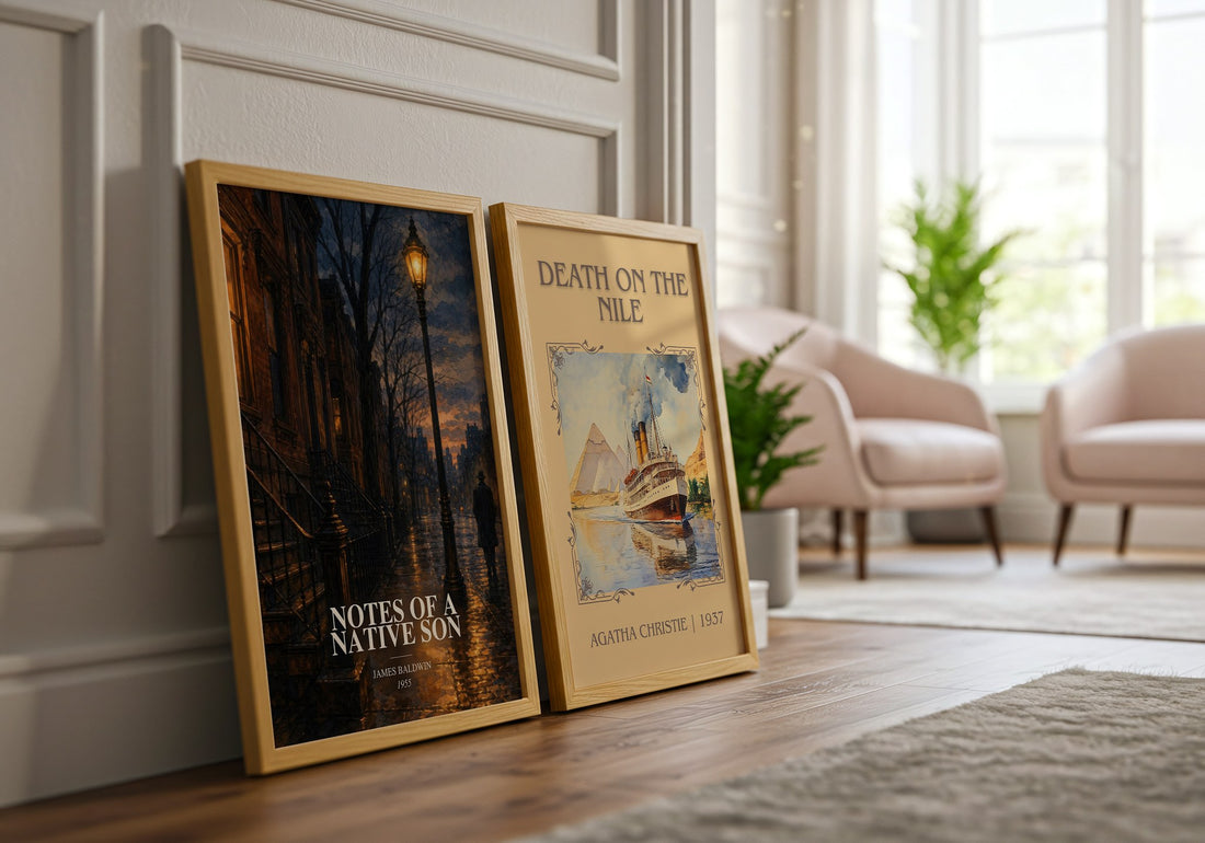 Notes of a Native Son watercolour print framed by window – literary home decor