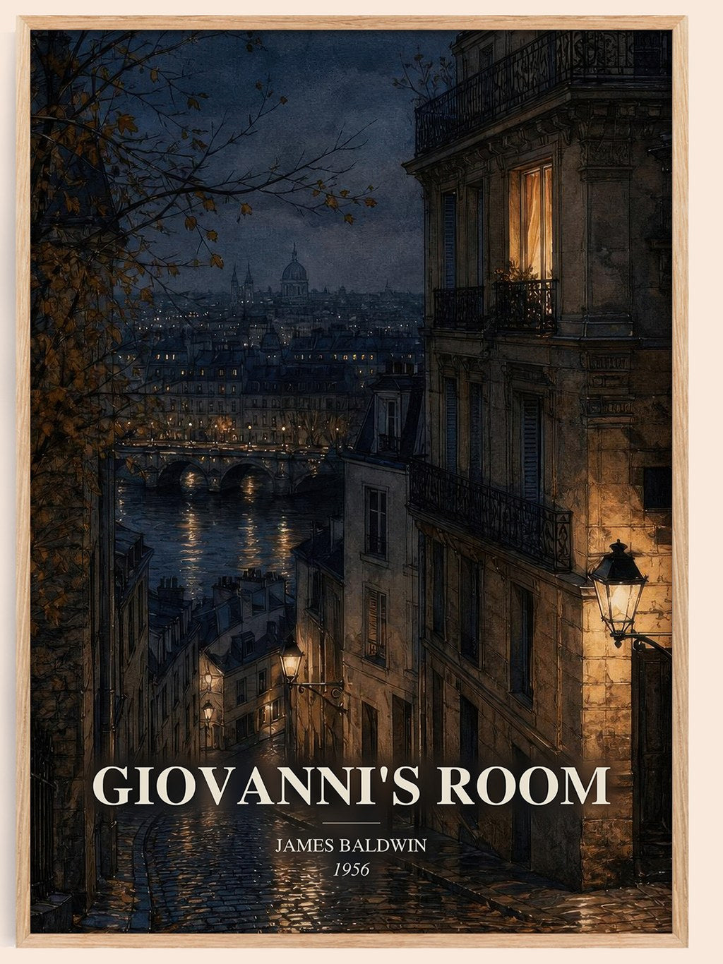 Giovanni's Room watercolour book poster by James Baldwin – framed literary art print