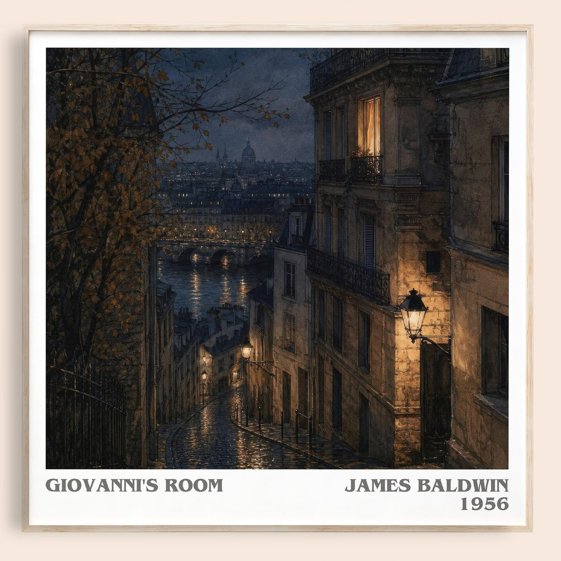 Giovanni's Room literary book poster by James Baldwin – framed literary art print