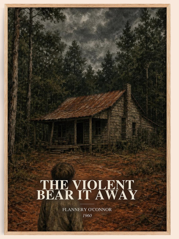 The Violent Bear It Away watercolour book poster by Flannery O'Connor – framed literary art print