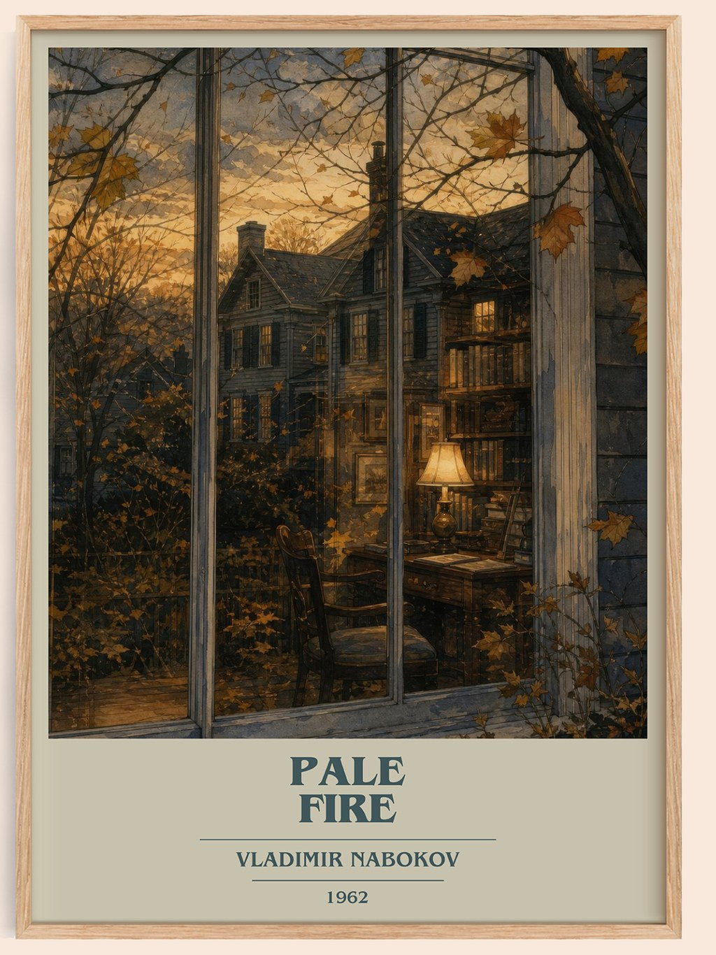 Pale Fire book cover book poster by Vladimir Nabokov – framed literary art print