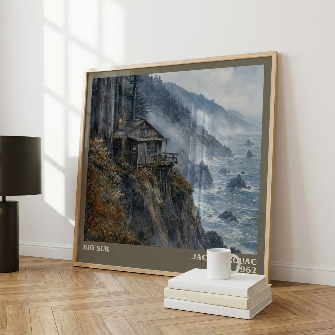 Big Sur literary print framed by window – literary home decor