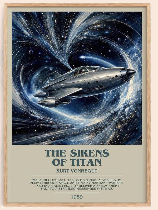 The Sirens of Titan bookish book poster by Kurt Vonnegut – framed literary art print