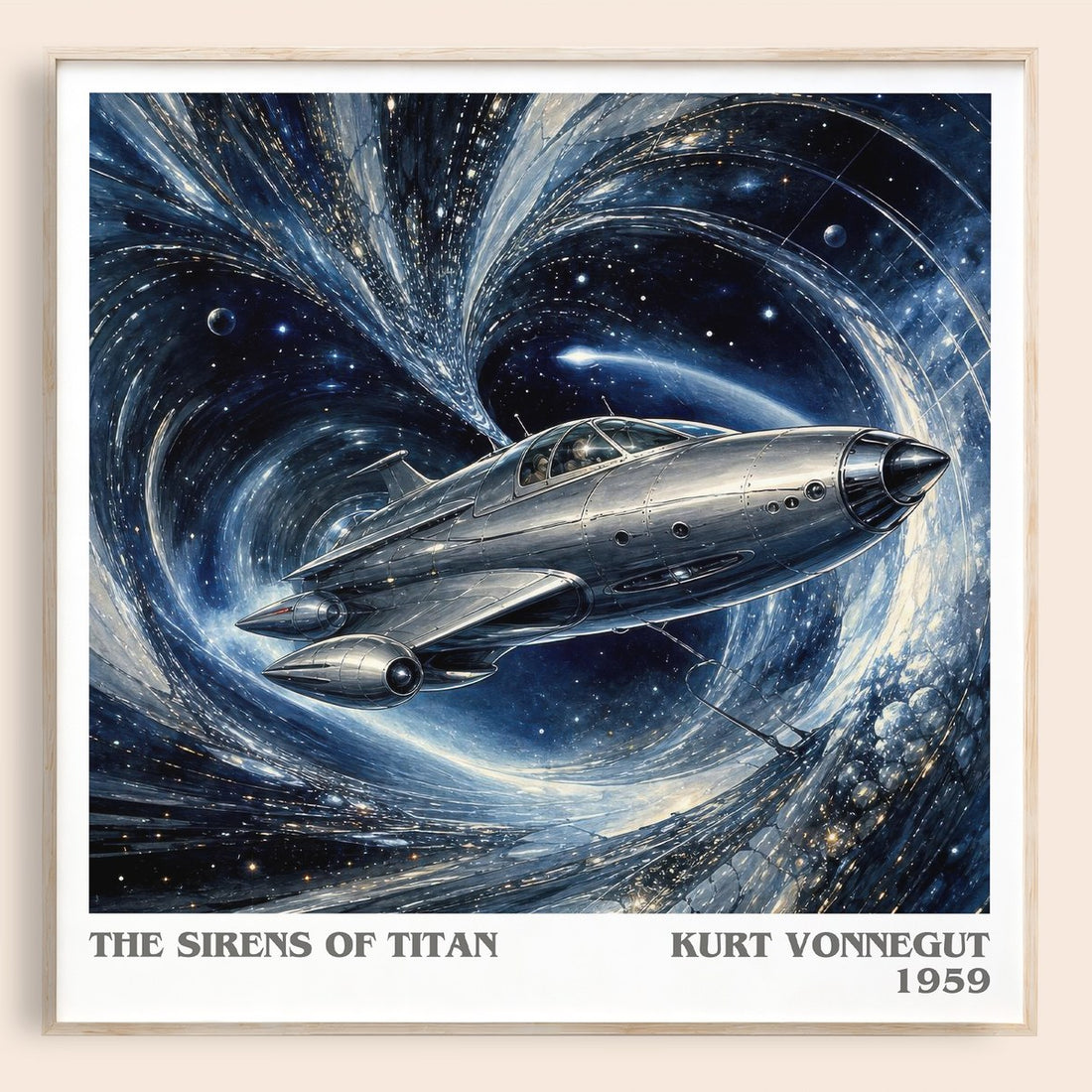 The Sirens of Titan literary book poster by Kurt Vonnegut – framed literary art print
