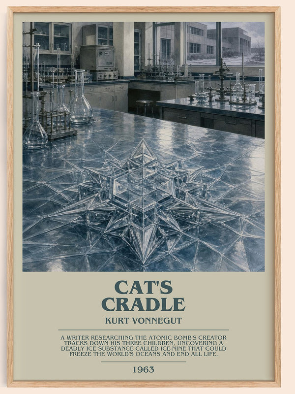 Cat's Cradle bookish book poster by Kurt Vonnegut – framed literary art print