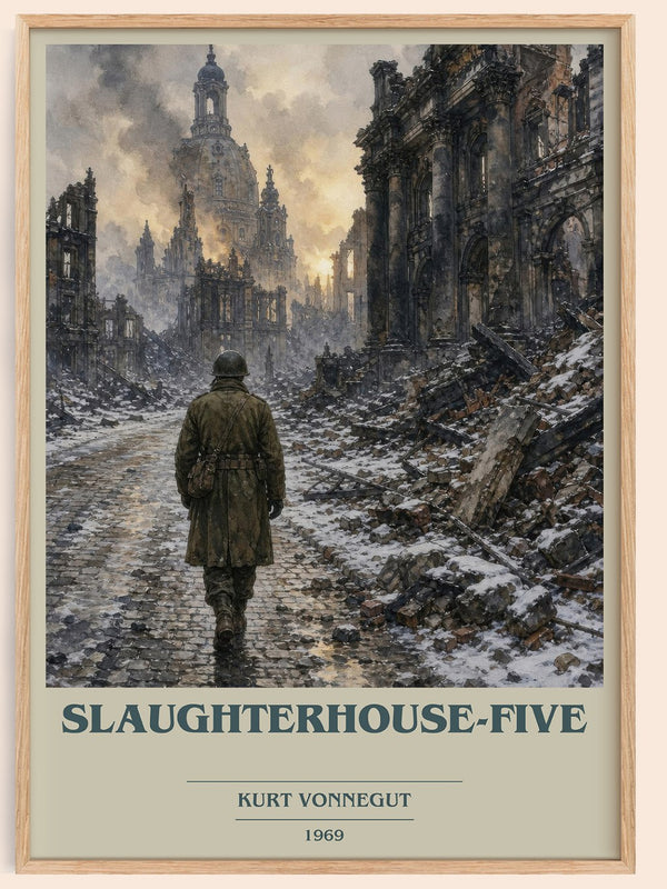 Slaughterhouse-Five book cover book poster by Kurt Vonnegut – framed literary art print