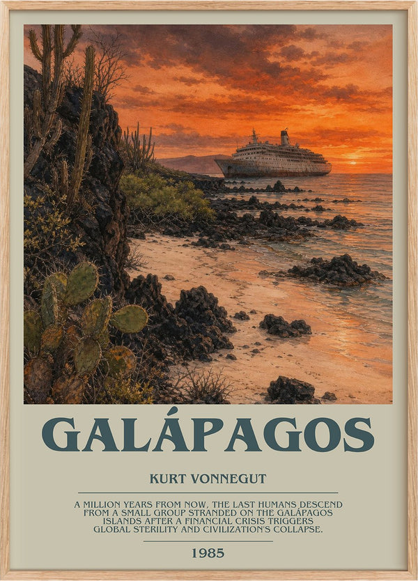 Galápagos Bookish Wall Art by Kurt Vonnegut