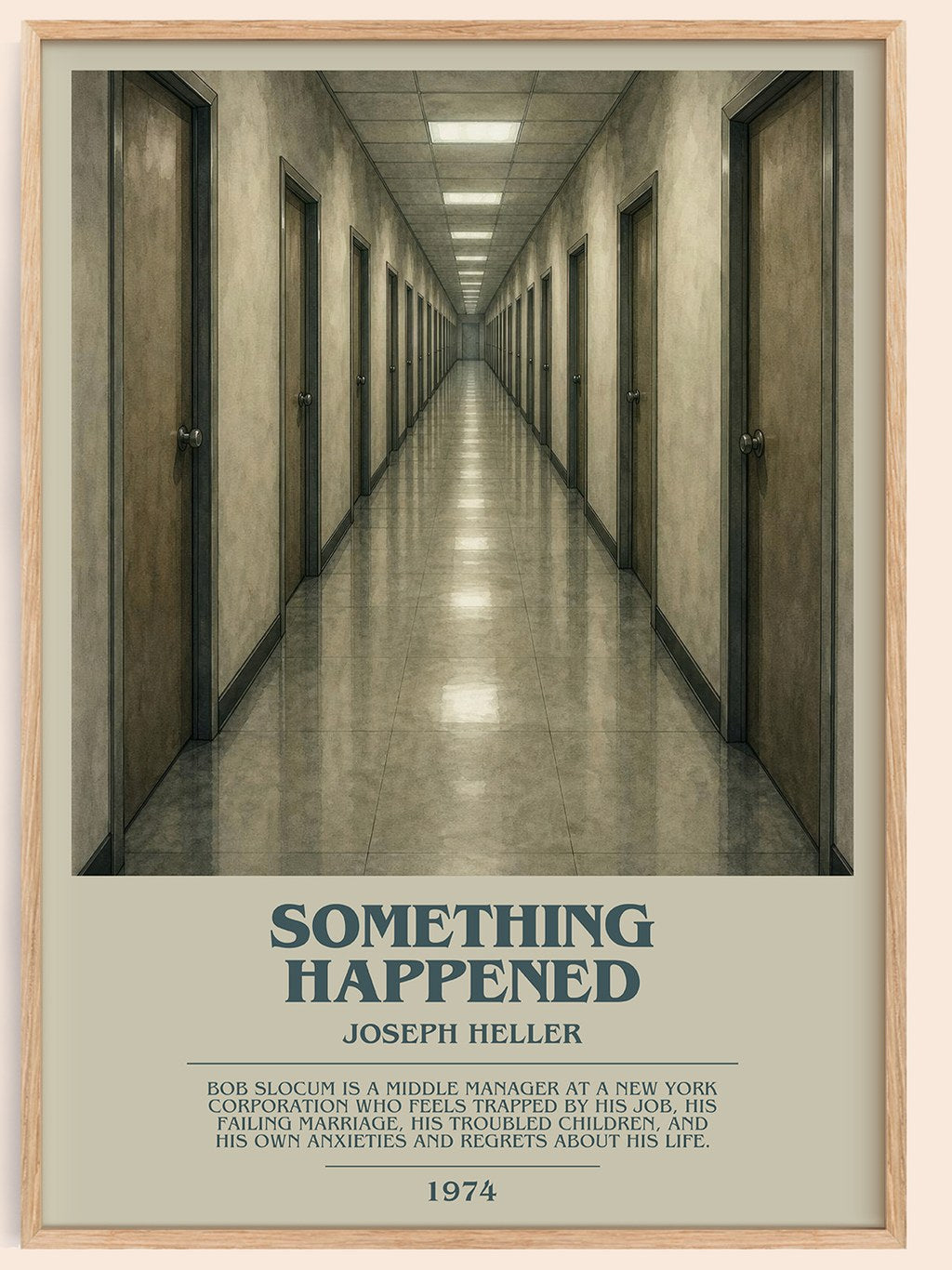 Something Happened bookish book poster by Joseph Heller – framed literary art print