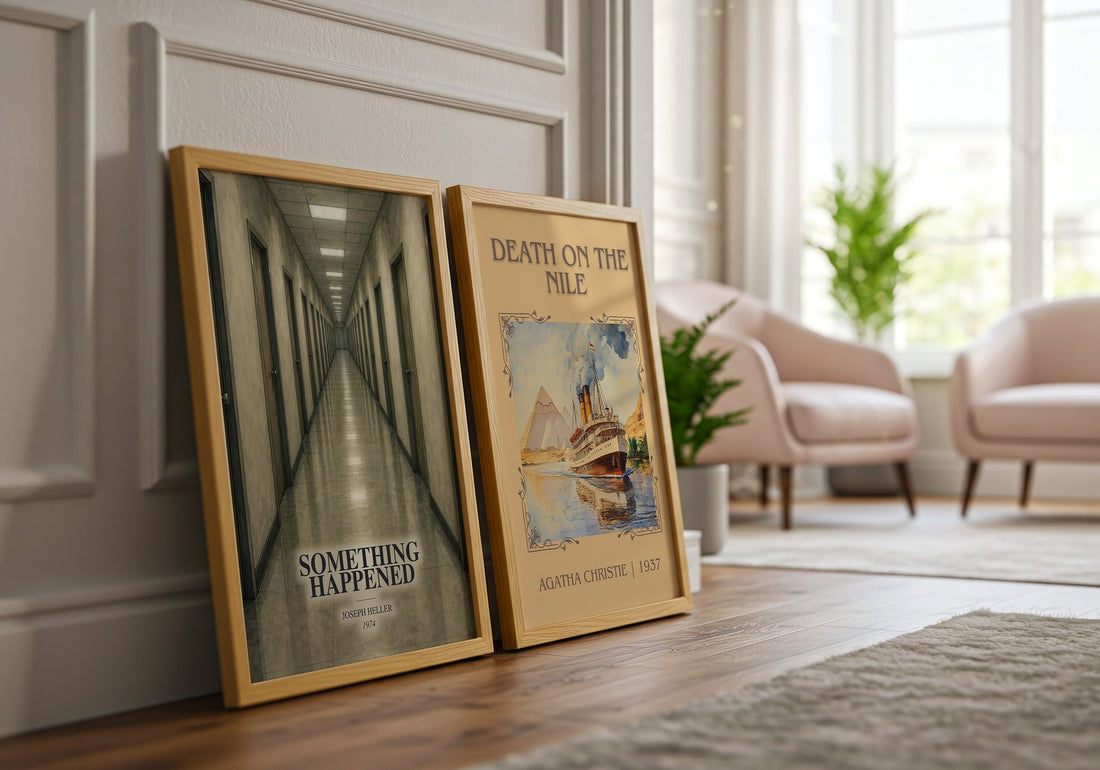 Something Happened watercolour print framed by window – literary home decor