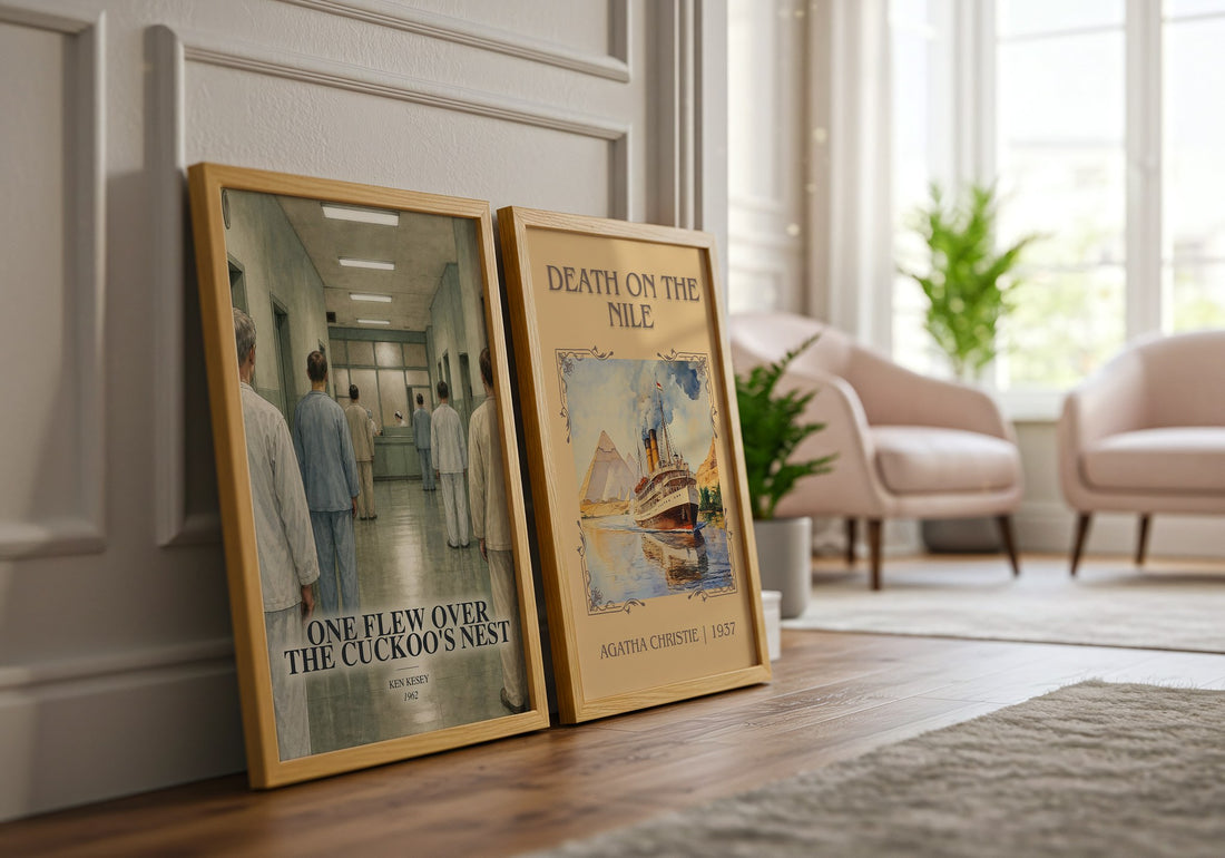 One Flew Over the Cuckoo's Nest watercolour print framed by window – literary home decor