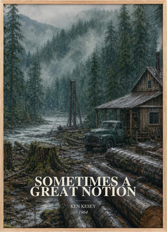 Sometimes a Great Notion Book Watercolour Illustration by Ken Kesey