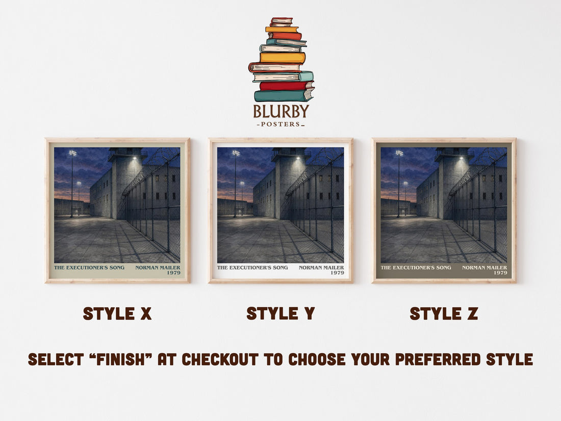 The Executioner's Song literary print in frame leaning in hallway – non fiction wall art (mockup)