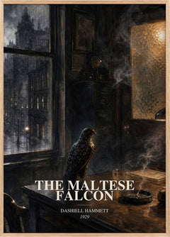 The Maltese Falcon Book Watercolour Illustration by Dashiell Hammett