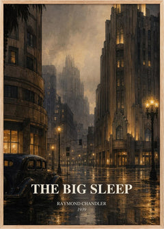 The Big Sleep Book Watercolour Illustration by Raymond Chandler