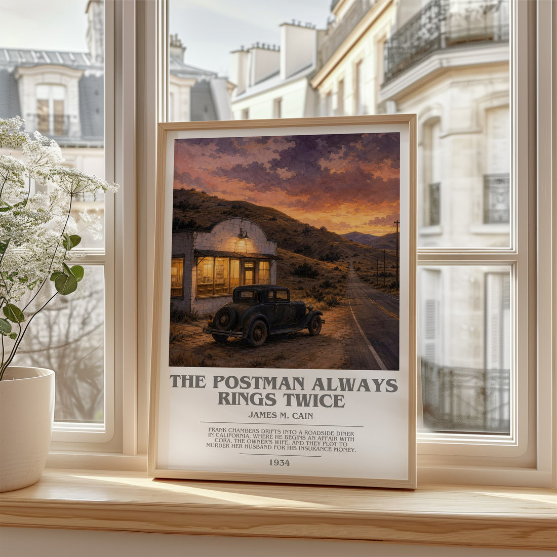 The Postman Always Rings Twice bookish poster colour and style options – James M. Cain book art