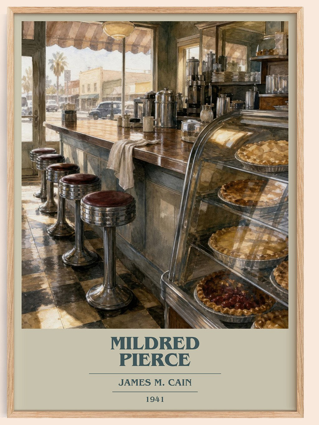 Mildred Pierce book cover book poster by James M. Cain – framed literary art print