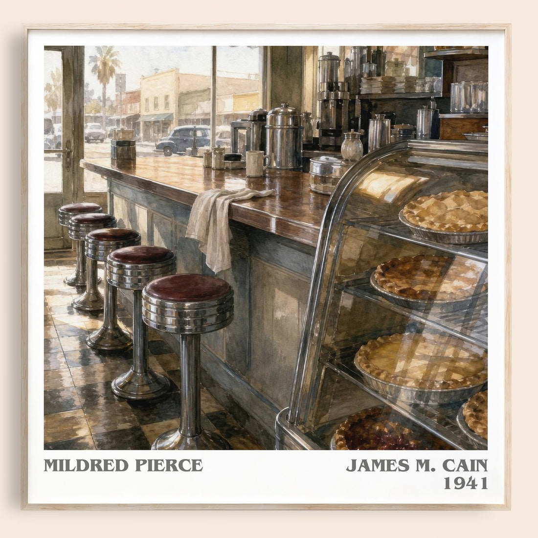 Mildred Pierce literary book poster by James M. Cain – framed literary art print