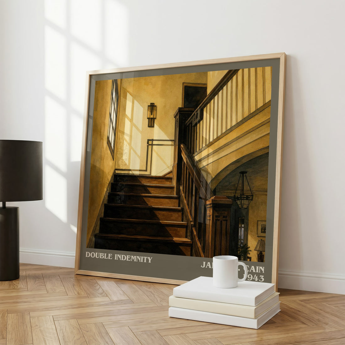 Double Indemnity literary print framed by window – literary home decor