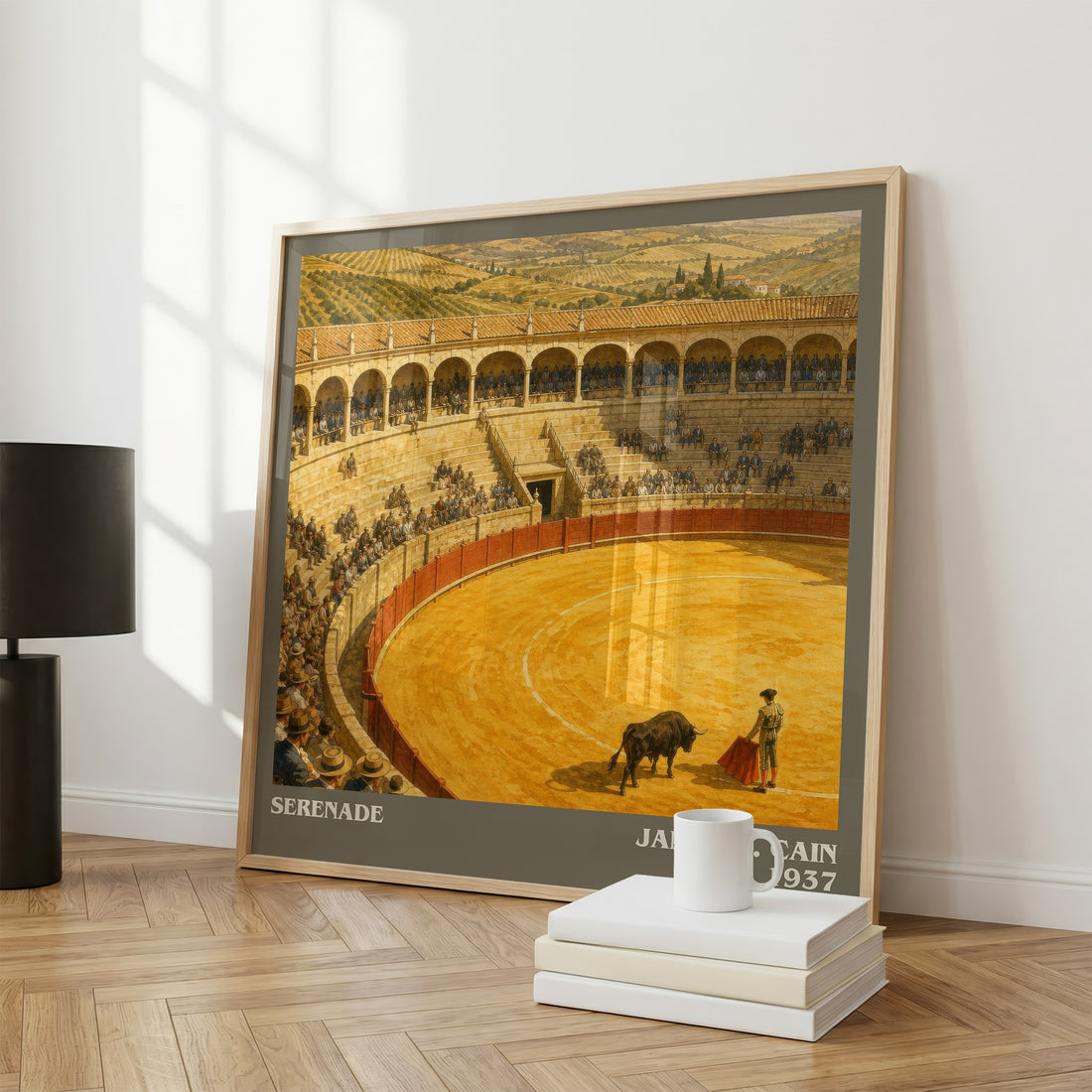 Serenade literary print framed by window – literary home decor