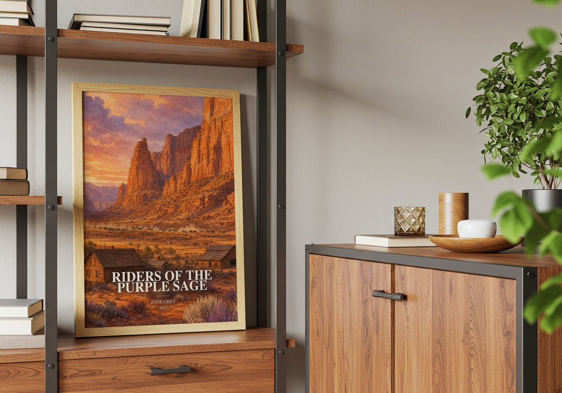 Riders of the Purple Sage book watercolour illustration paper finish options – matte satin gloss