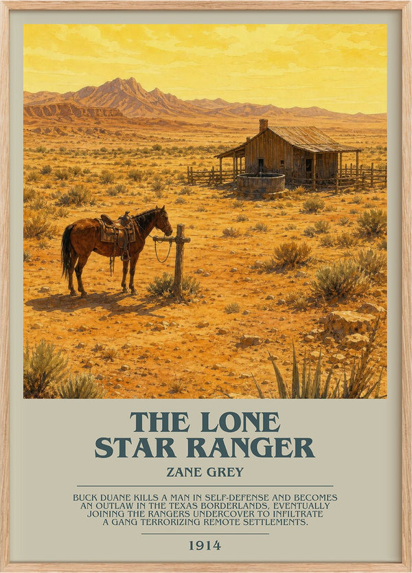 The Lone Star Ranger Bookish Wall Art by Zane Grey