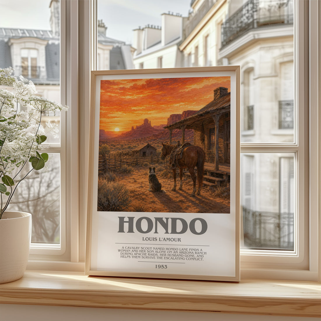 Hondo bookish poster colour and style options – Louis L'Amour book art