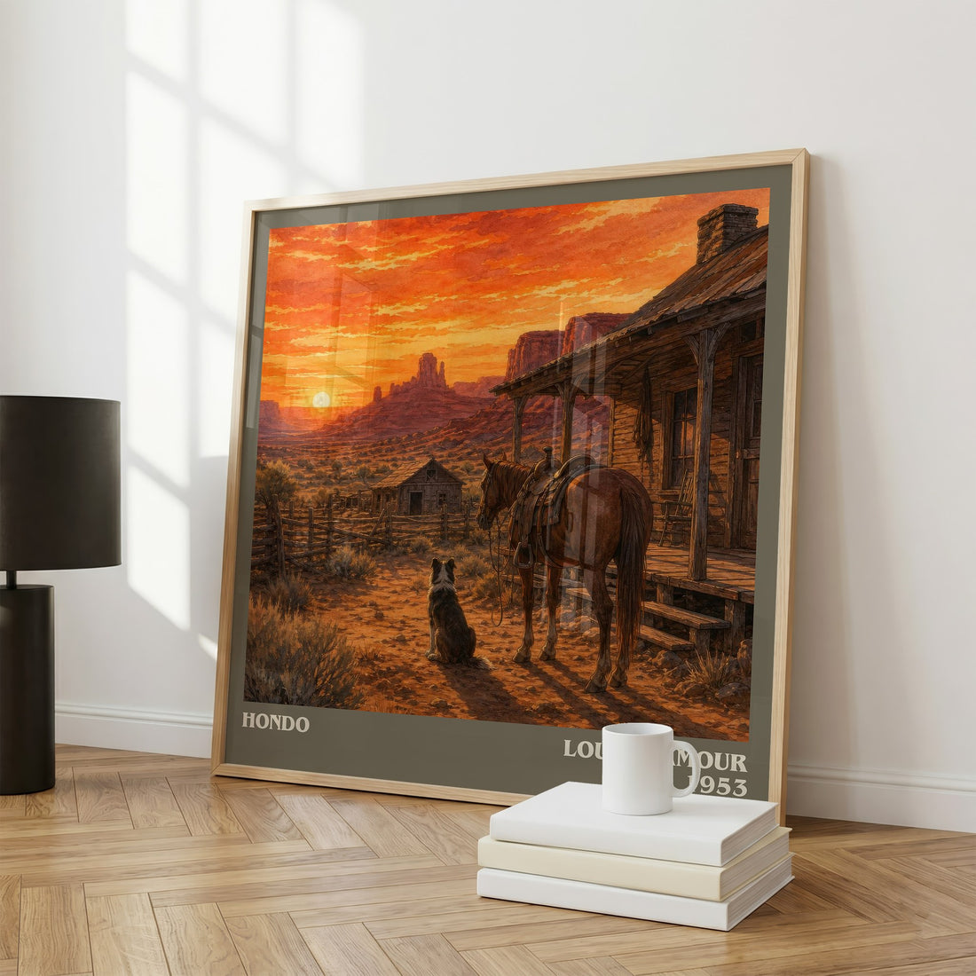 Hondo literary print framed by window – literary home decor